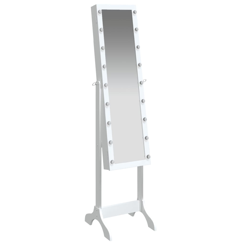 Spiegel vrijstaand met LED's 34x37x146 cm wit is nu te koop bij PeponiXL, paradijselijk wonen!