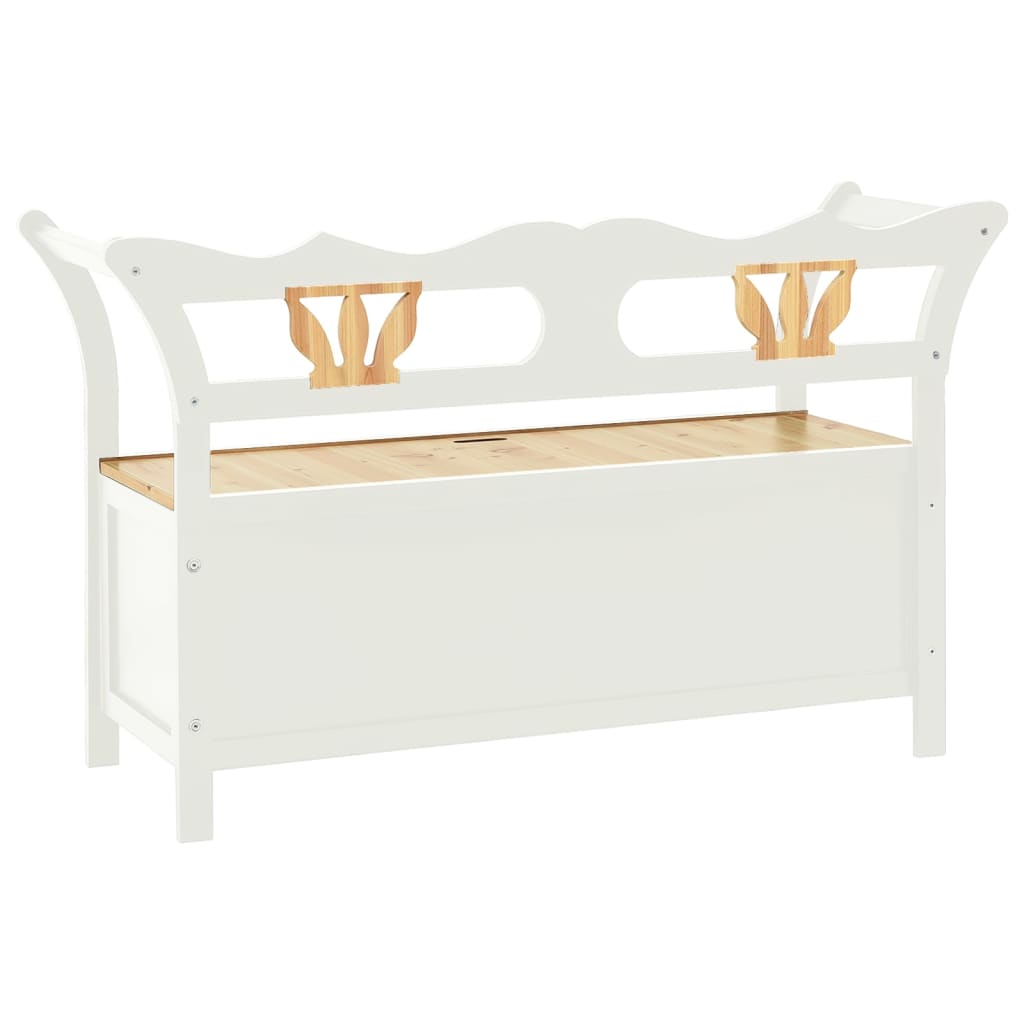 Bankje 107x45x75,5 cm massief vurenhout wit is nu te koop bij PeponiXL, paradijselijk wonen!