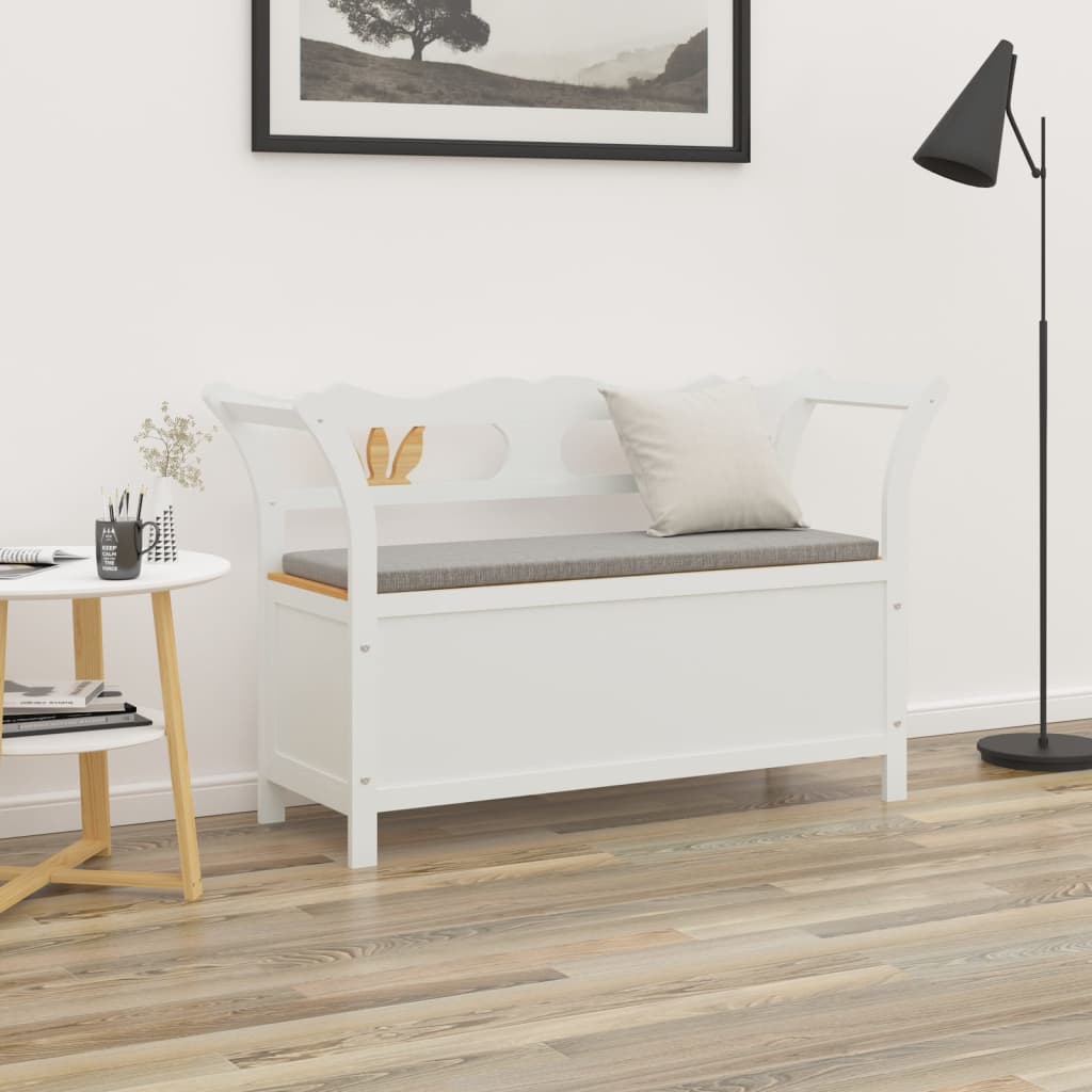 Bankje 107x45x75,5 cm massief vurenhout wit is nu te koop bij PeponiXL, paradijselijk wonen!