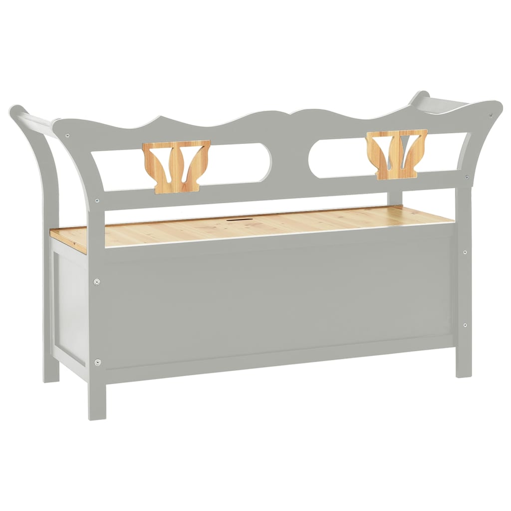 Bankje 107x45x75,5 cm massief vurenhout grijs is nu te koop bij PeponiXL, paradijselijk wonen!