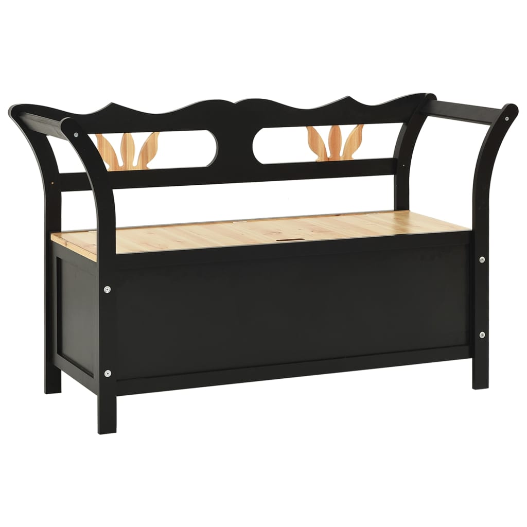 Bankje 107x45x75,5 cm massief vurenhout zwart is nu te koop bij PeponiXL, paradijselijk wonen!