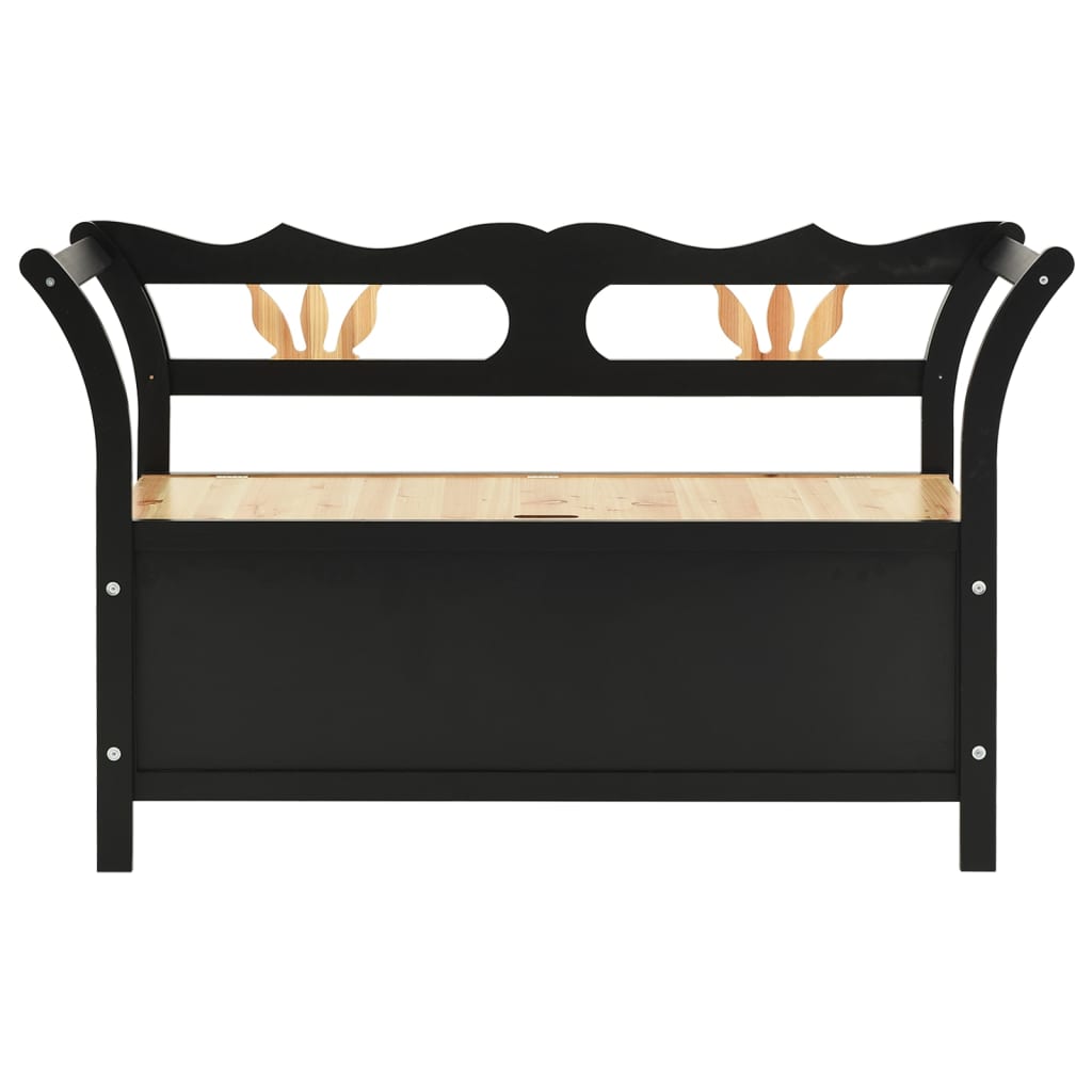 Bankje 107x45x75,5 cm massief vurenhout zwart is nu te koop bij PeponiXL, paradijselijk wonen!