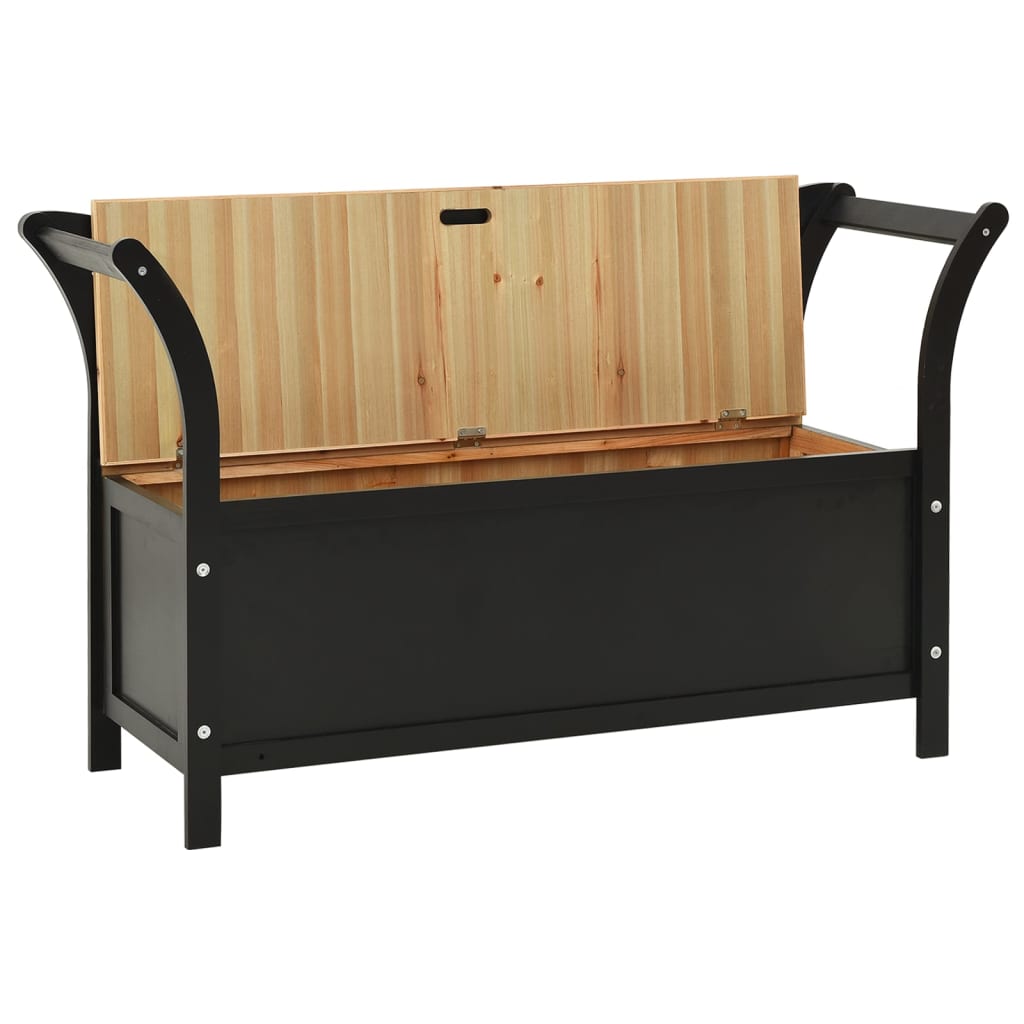 Bankje 107x45x75,5 cm massief vurenhout zwart is nu te koop bij PeponiXL, paradijselijk wonen!