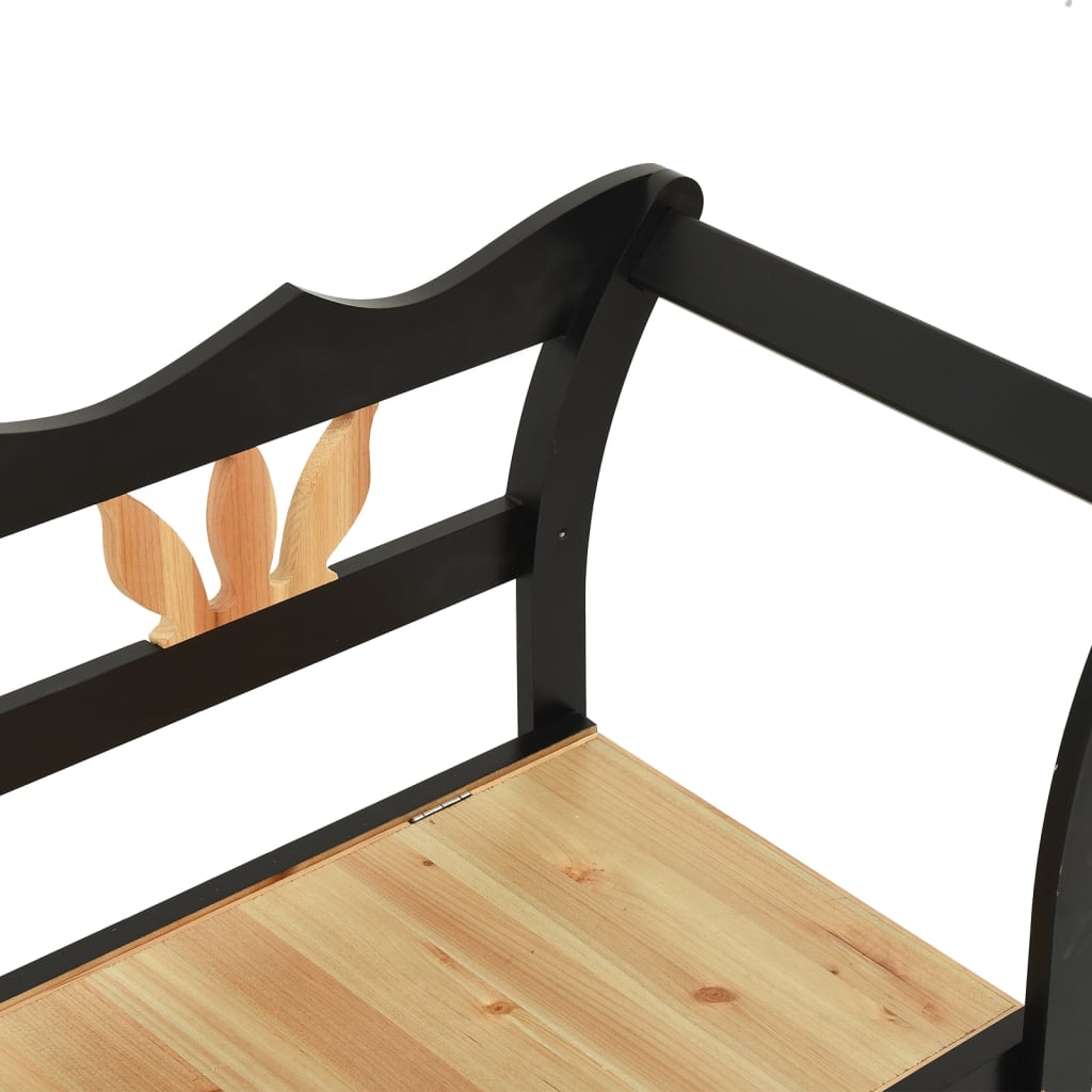 Bankje 107x45x75,5 cm massief vurenhout zwart is nu te koop bij PeponiXL, paradijselijk wonen!