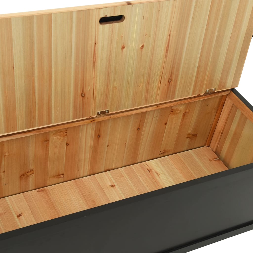 Bankje 107x45x75,5 cm massief vurenhout zwart is nu te koop bij PeponiXL, paradijselijk wonen!