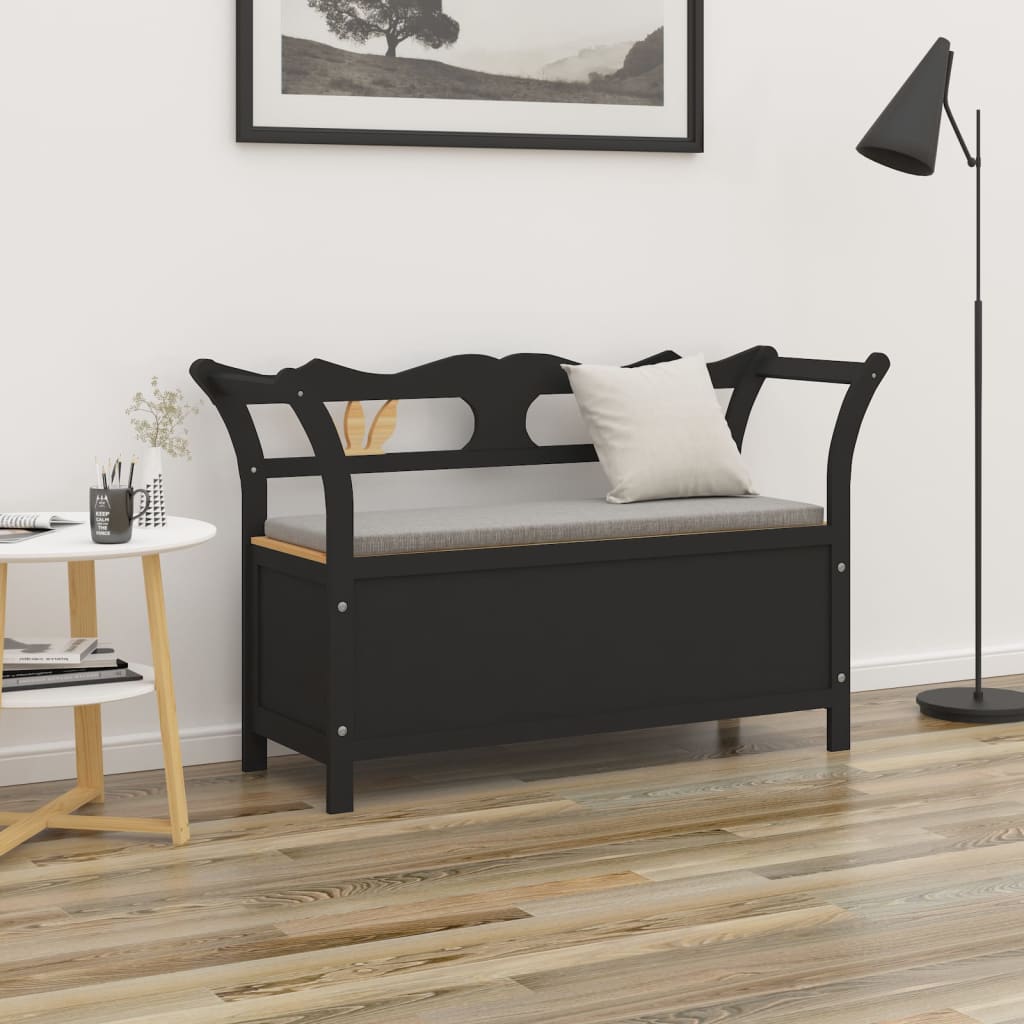Bankje 107x45x75,5 cm massief vurenhout zwart is nu te koop bij PeponiXL, paradijselijk wonen!