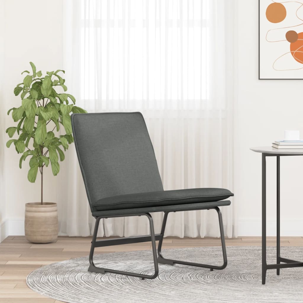 Loungestoel 52x75x76 cm stof donkergrijs is nu te koop bij PeponiXL, paradijselijk wonen!