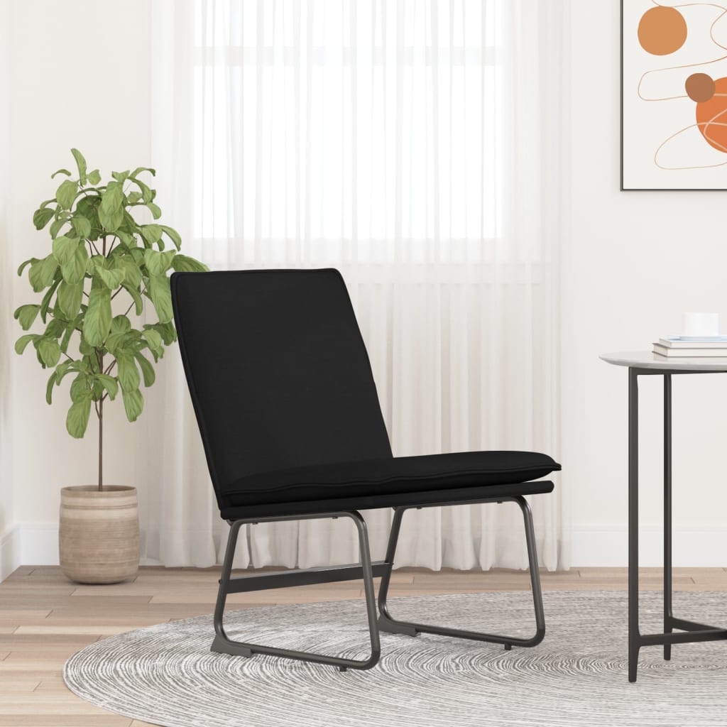Loungestoel 52x75x76 cm stof zwart is nu te koop bij PeponiXL, paradijselijk wonen!