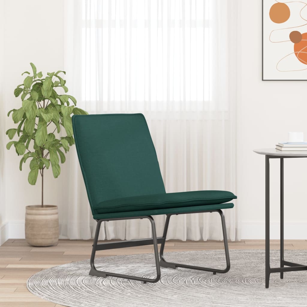 Loungestoel 52x75x76 cm stof donkergroen is nu te koop bij PeponiXL, paradijselijk wonen!