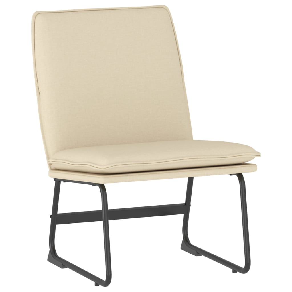 Loungestoel 52x75x76 cm stof crèmekleurig is nu te koop bij PeponiXL, paradijselijk wonen!