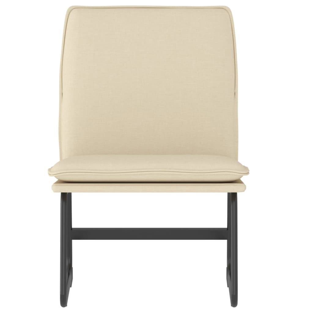 Loungestoel 52x75x76 cm stof crèmekleurig is nu te koop bij PeponiXL, paradijselijk wonen!