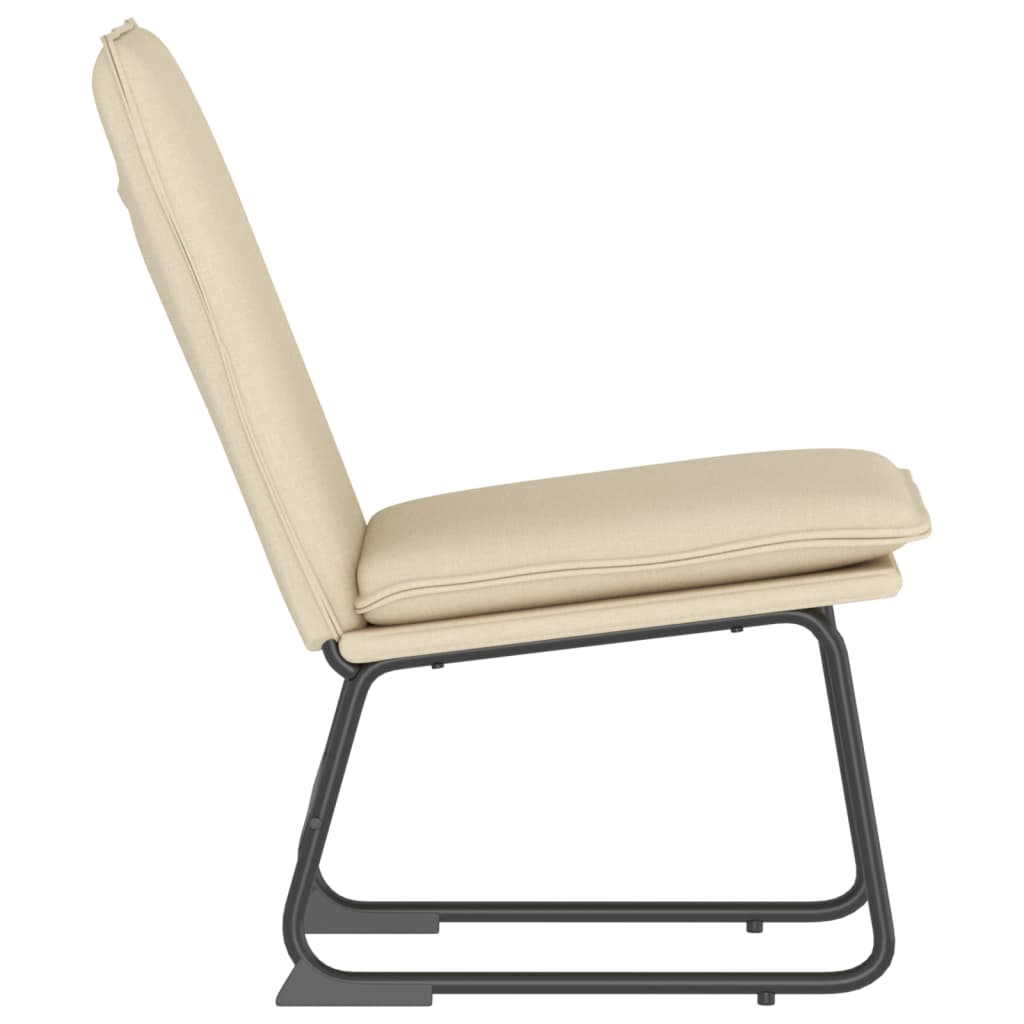 Loungestoel 52x75x76 cm stof crèmekleurig is nu te koop bij PeponiXL, paradijselijk wonen!