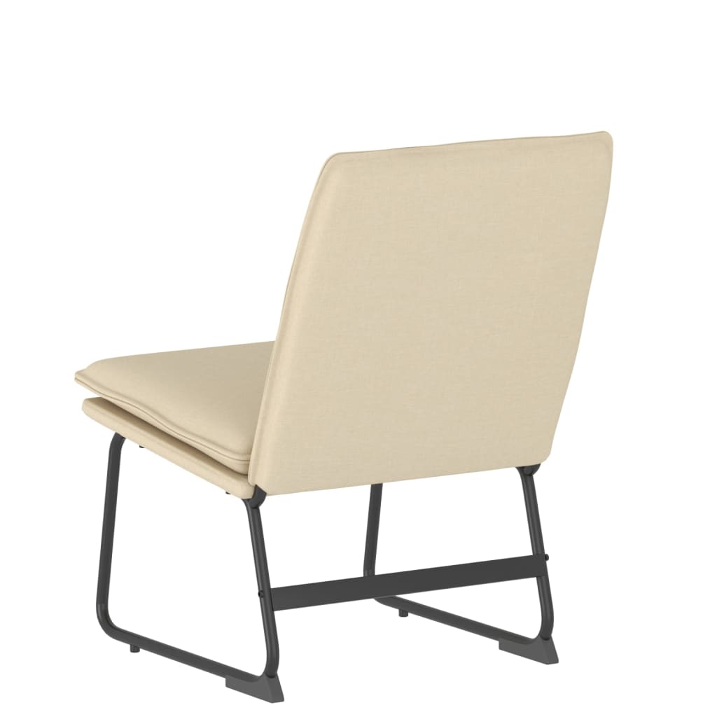 Loungestoel 52x75x76 cm stof crèmekleurig is nu te koop bij PeponiXL, paradijselijk wonen!