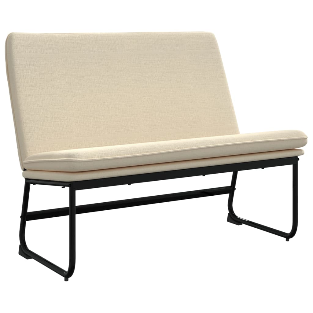 Bankje 100x75x76 cm stof crèmekleurig is nu te koop bij PeponiXL, paradijselijk wonen!