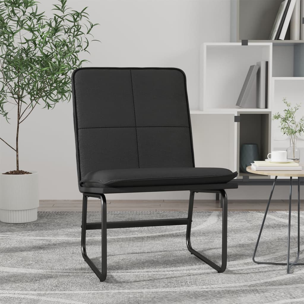 Loungestoel 54x75x76 cm kunstleer zwart is nu te koop bij PeponiXL, paradijselijk wonen!