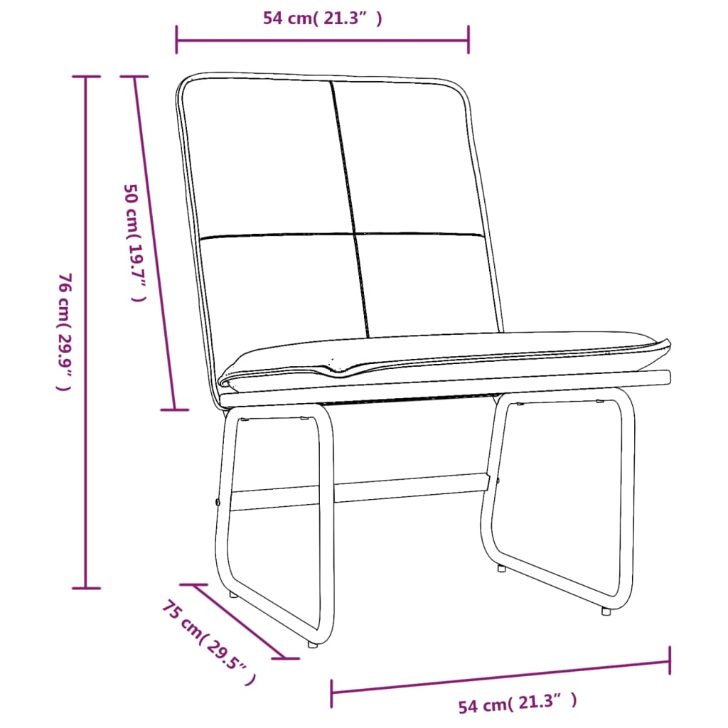 Loungestoel 54x75x76 cm kunstleer crèmekleurig is nu te koop bij PeponiXL, paradijselijk wonen!