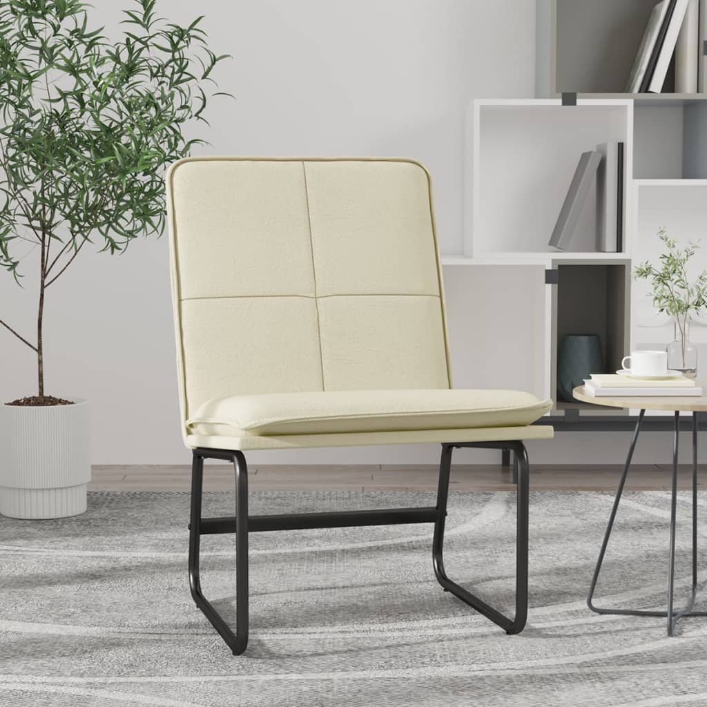 Loungestoel 54x75x76 cm kunstleer crèmekleurig is nu te koop bij PeponiXL, paradijselijk wonen!