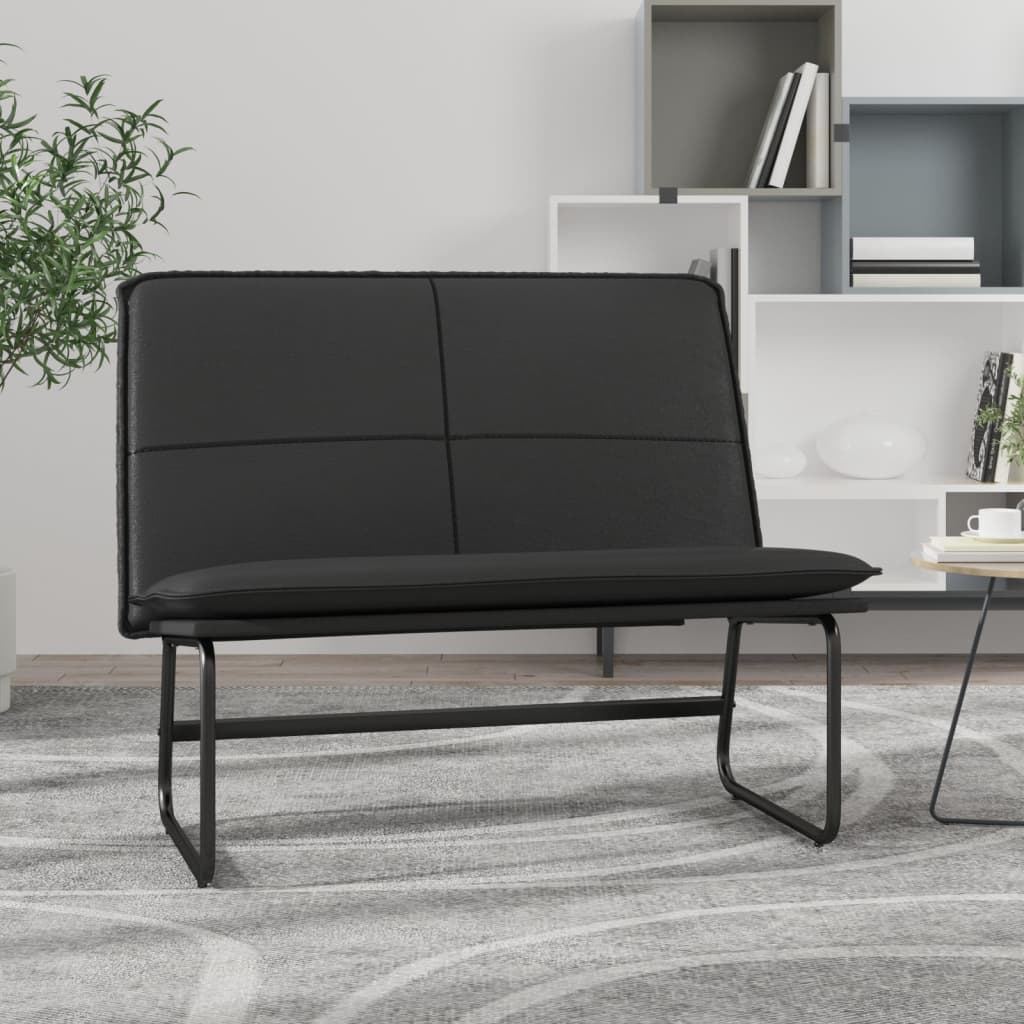 Bankje 100x75x76 cm kunstleer zwart is nu te koop bij PeponiXL, paradijselijk wonen!