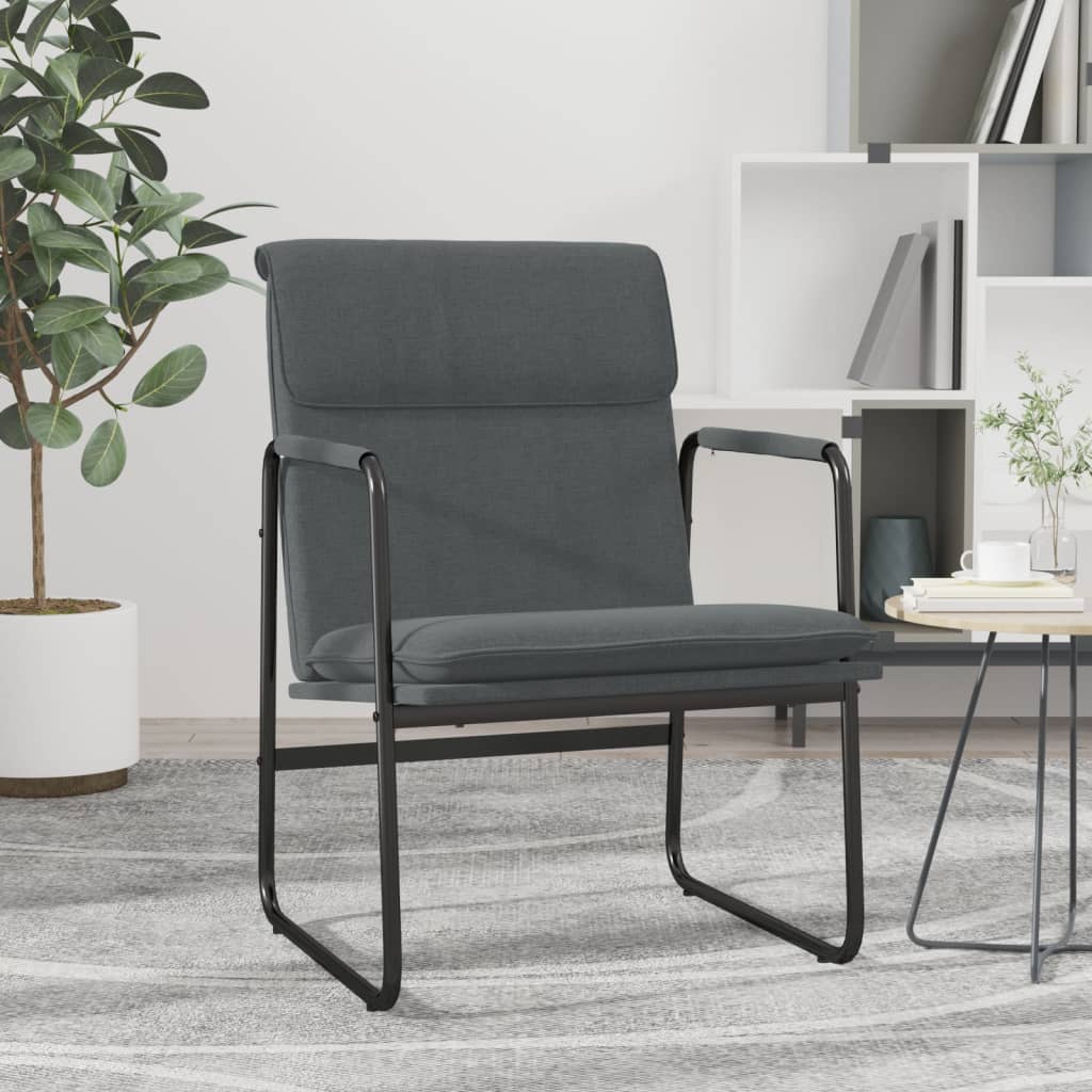 Loungestoel 55x64x80 cm stof donkergrijs is nu te koop bij PeponiXL, paradijselijk wonen!