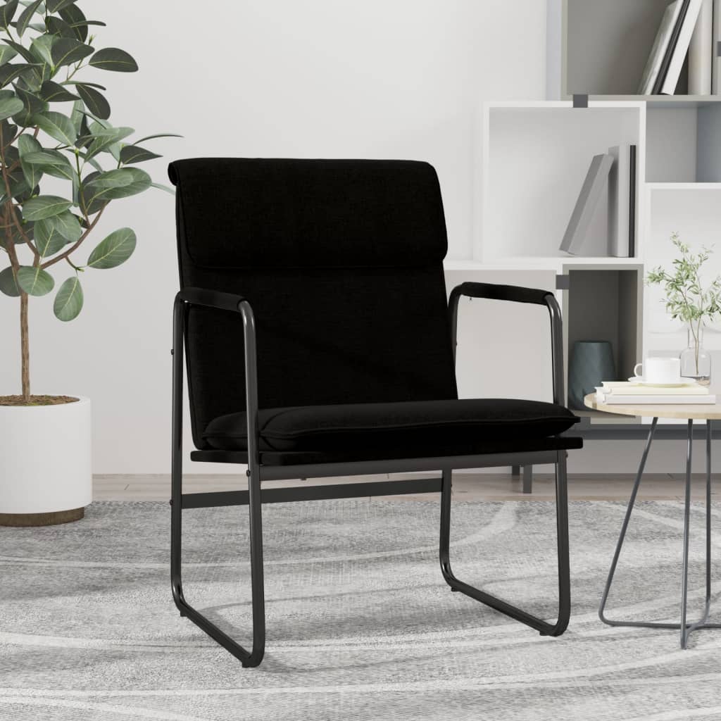 Loungestoel 55x64x80 cm stof zwart is nu te koop bij PeponiXL, paradijselijk wonen!
