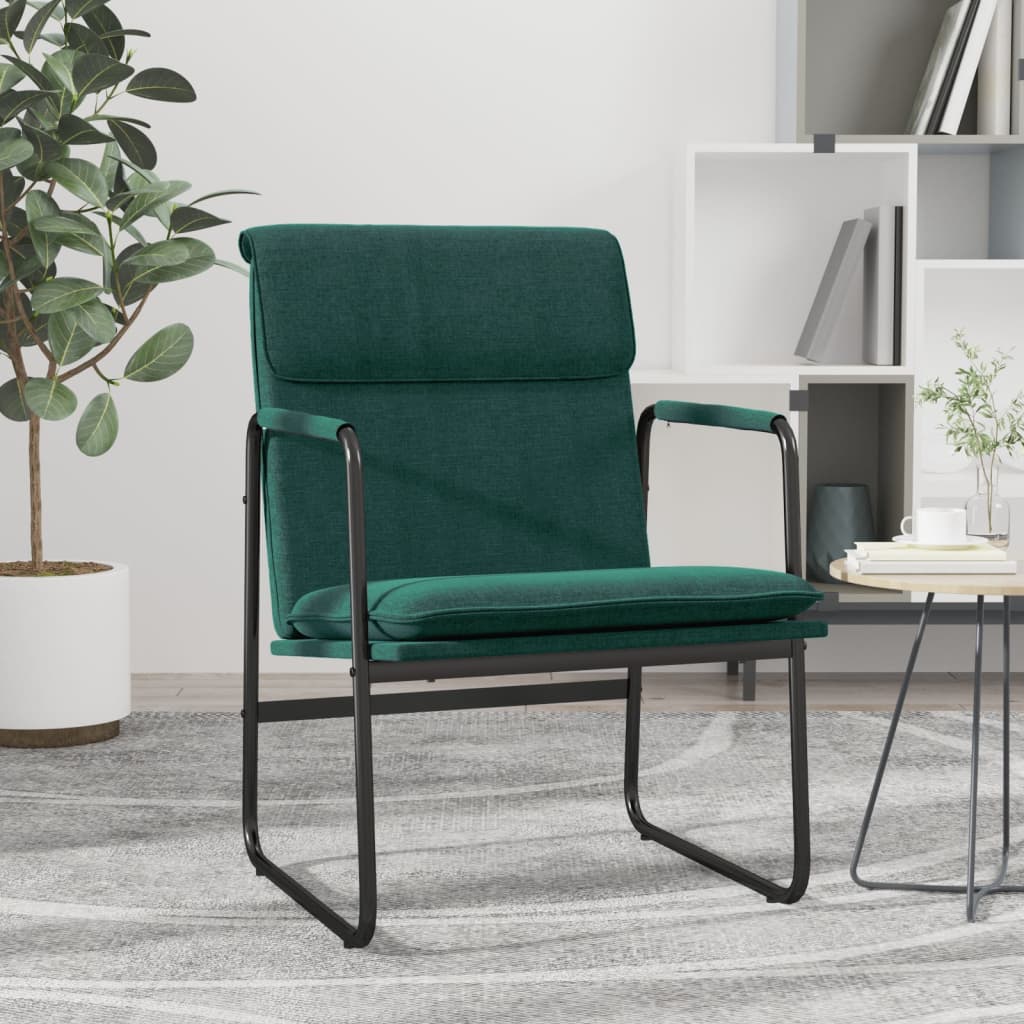 Loungestoel 55x64x80 cm stof donkergroen is nu te koop bij PeponiXL, paradijselijk wonen!