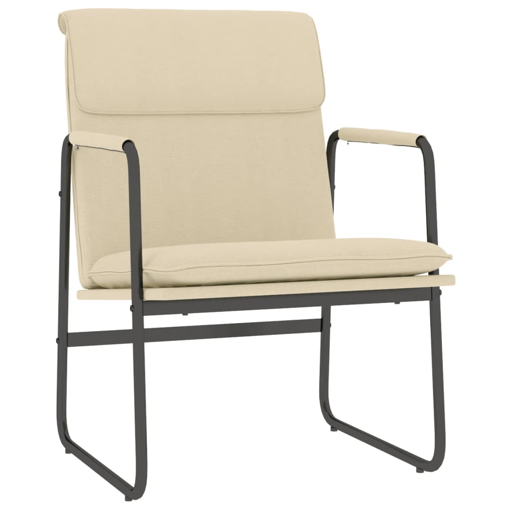 Loungestoel 55x64x80 cm stof crèmekleurig is nu te koop bij PeponiXL, paradijselijk wonen!