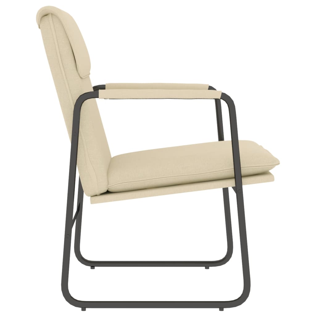 Loungestoel 55x64x80 cm stof crèmekleurig is nu te koop bij PeponiXL, paradijselijk wonen!