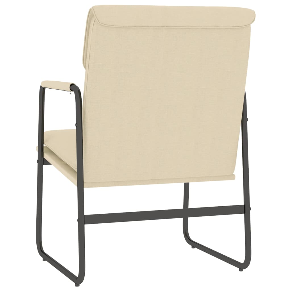 Loungestoel 55x64x80 cm stof crèmekleurig is nu te koop bij PeponiXL, paradijselijk wonen!