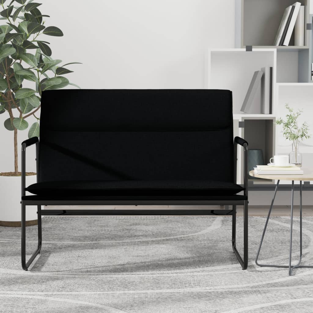 Bankje 100x64x80 cm stof zwart is nu te koop bij PeponiXL, paradijselijk wonen!