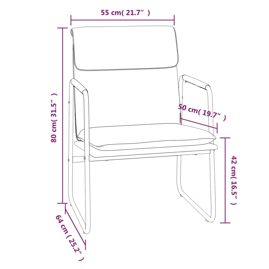 Loungestoel 55x64x80 cm kunstleer zwart is nu te koop bij PeponiXL, paradijselijk wonen!