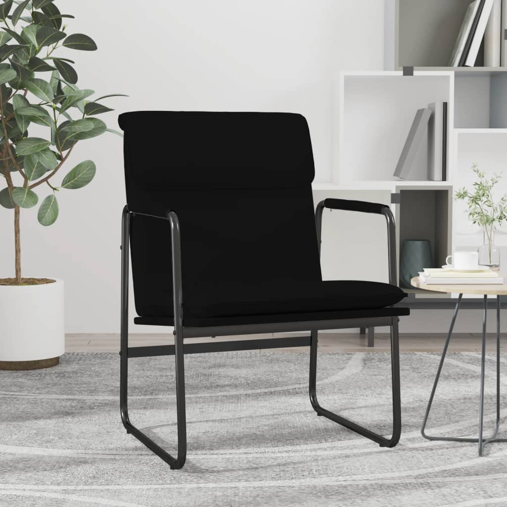 Loungestoel 55x64x80 cm kunstleer zwart is nu te koop bij PeponiXL, paradijselijk wonen!