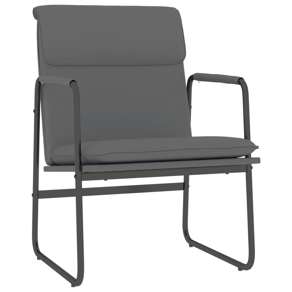 Loungestoel 55x64x80 cm kunstleer grijs is nu te koop bij PeponiXL, paradijselijk wonen!