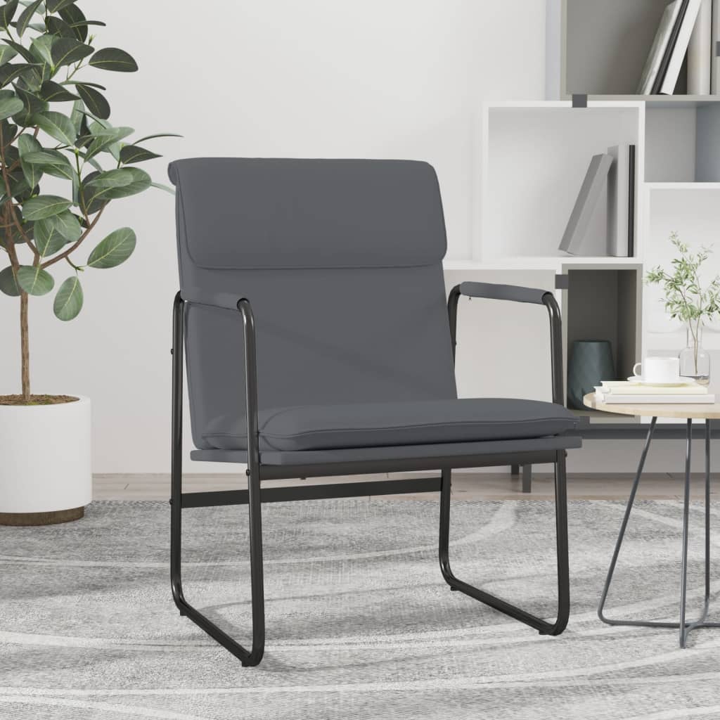 Loungestoel 55x64x80 cm kunstleer grijs is nu te koop bij PeponiXL, paradijselijk wonen!