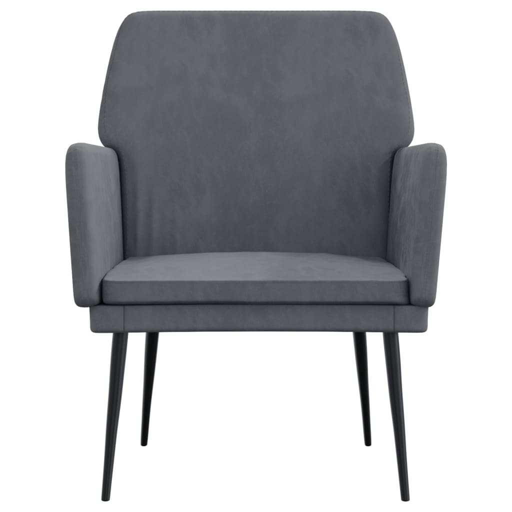 Fauteuil 62x79x79 cm fluweel donkergrijs is nu te koop bij PeponiXL, paradijselijk wonen!