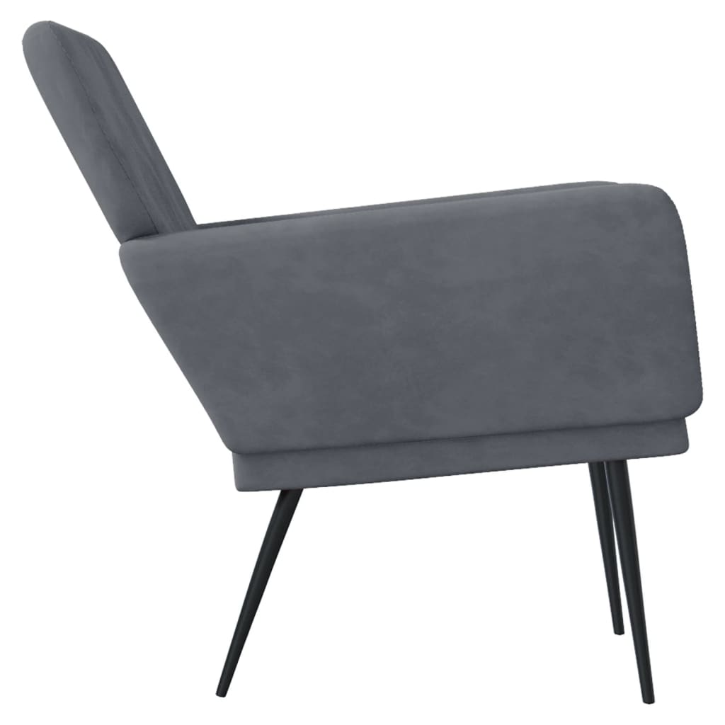 Fauteuil 62x79x79 cm fluweel donkergrijs is nu te koop bij PeponiXL, paradijselijk wonen!