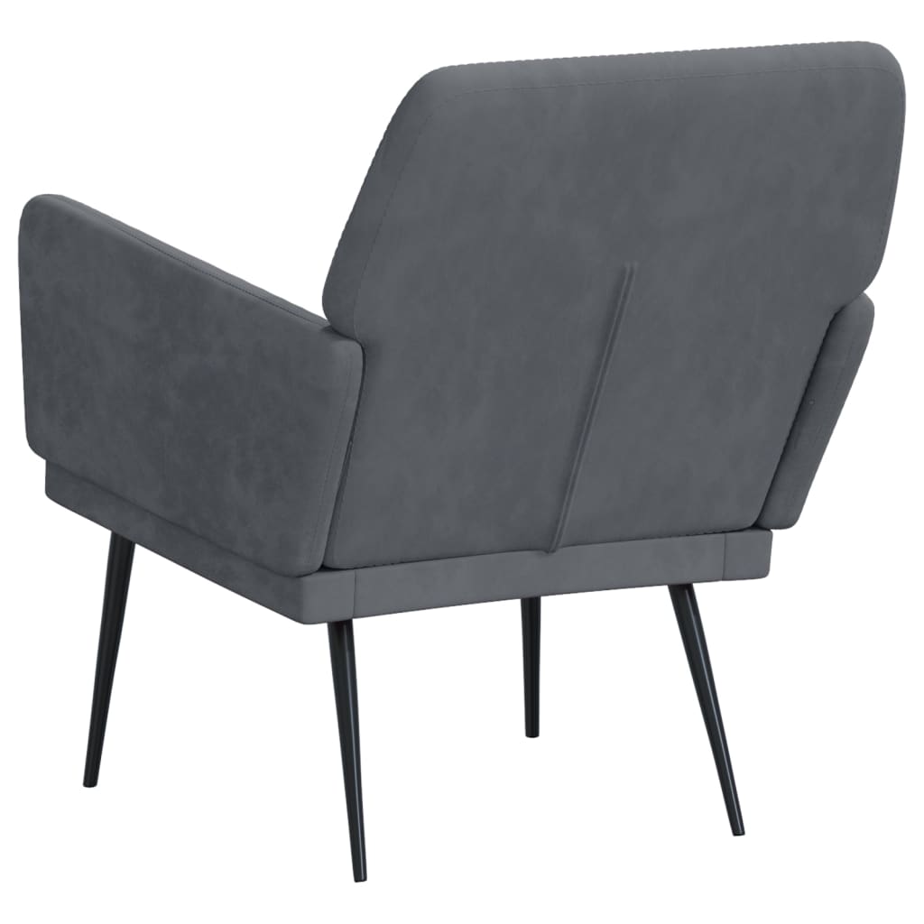 Fauteuil 62x79x79 cm fluweel donkergrijs is nu te koop bij PeponiXL, paradijselijk wonen!