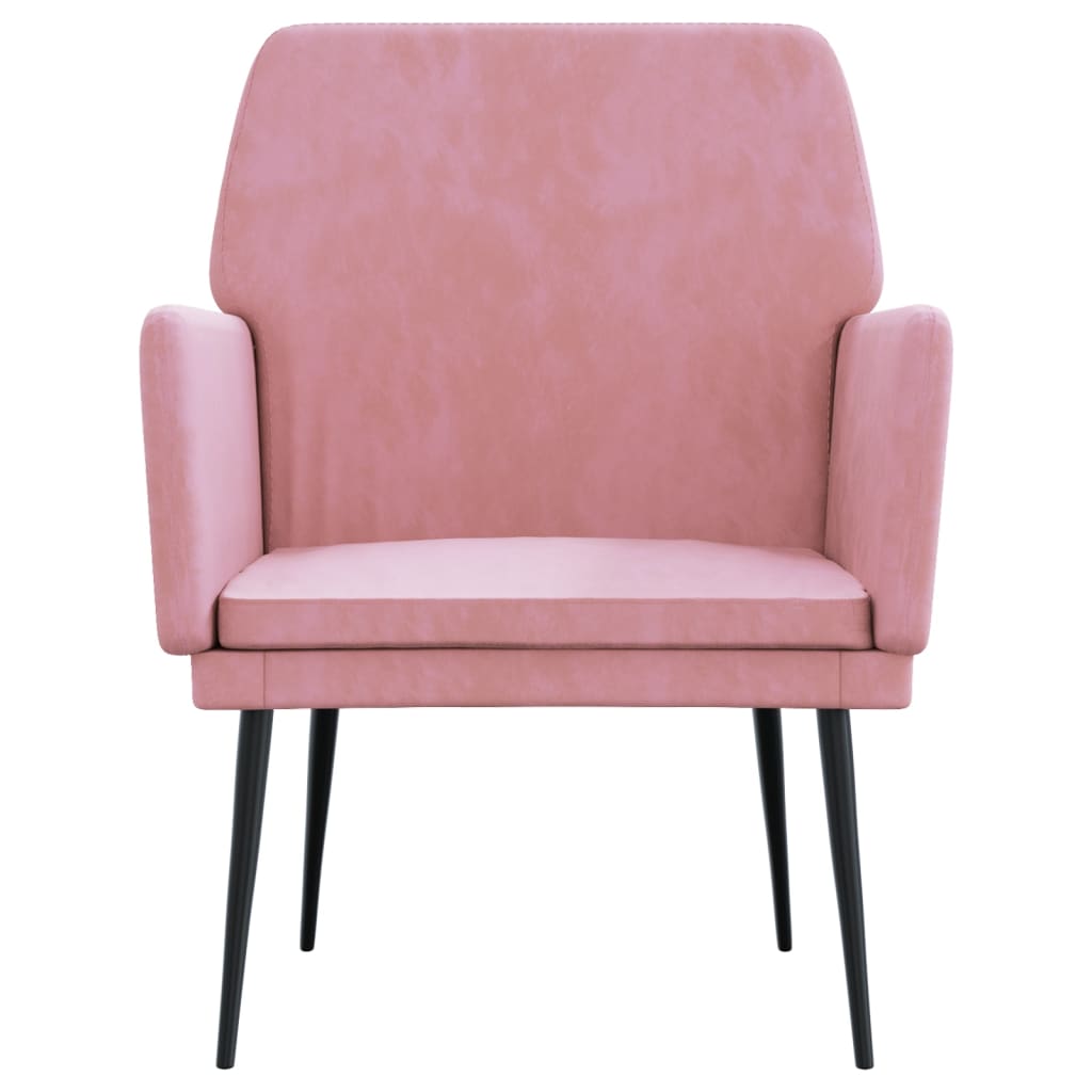 Fauteuil 62x79x79 cm fluweel roze is nu te koop bij PeponiXL, paradijselijk wonen!