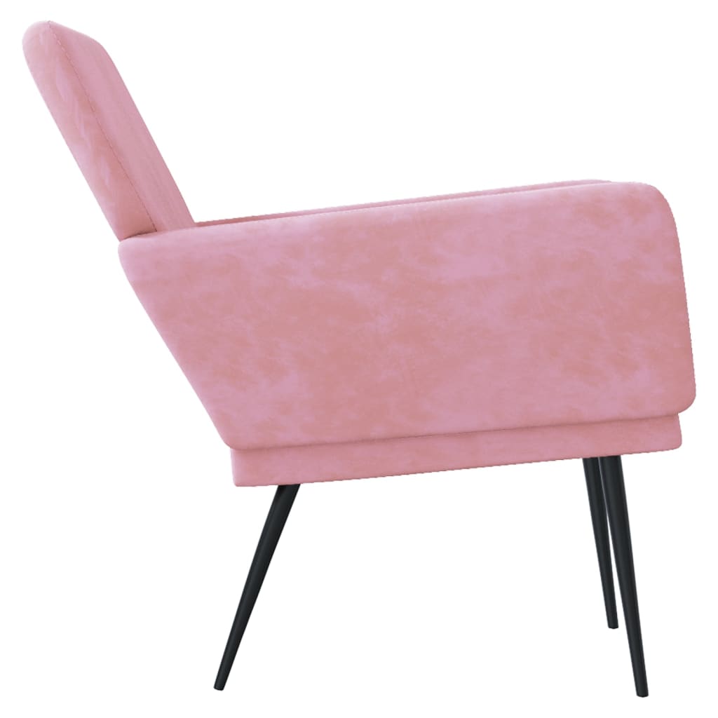 Fauteuil 62x79x79 cm fluweel roze is nu te koop bij PeponiXL, paradijselijk wonen!
