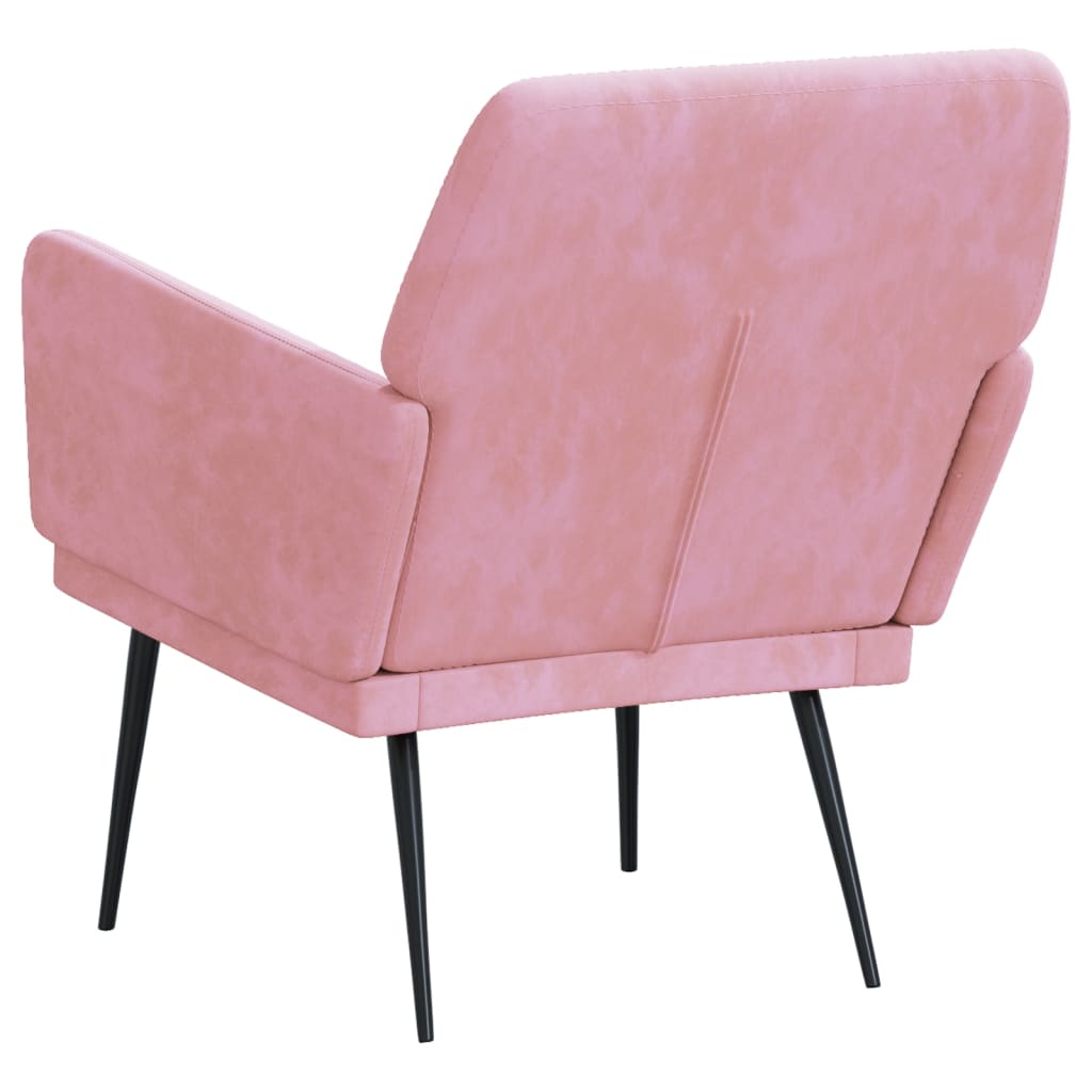 Fauteuil 62x79x79 cm fluweel roze is nu te koop bij PeponiXL, paradijselijk wonen!