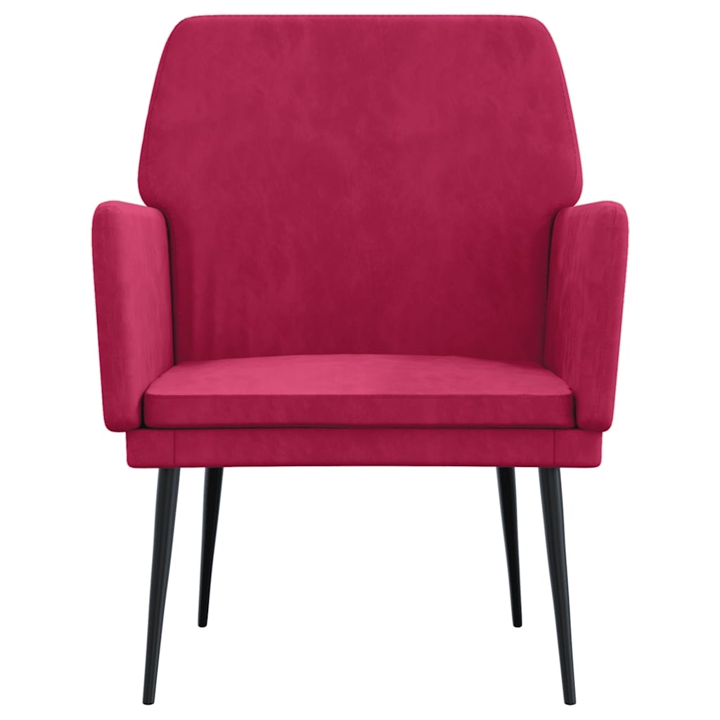 Fauteuil 62x79x79 cm fluweel wijnrood is nu te koop bij PeponiXL, paradijselijk wonen!