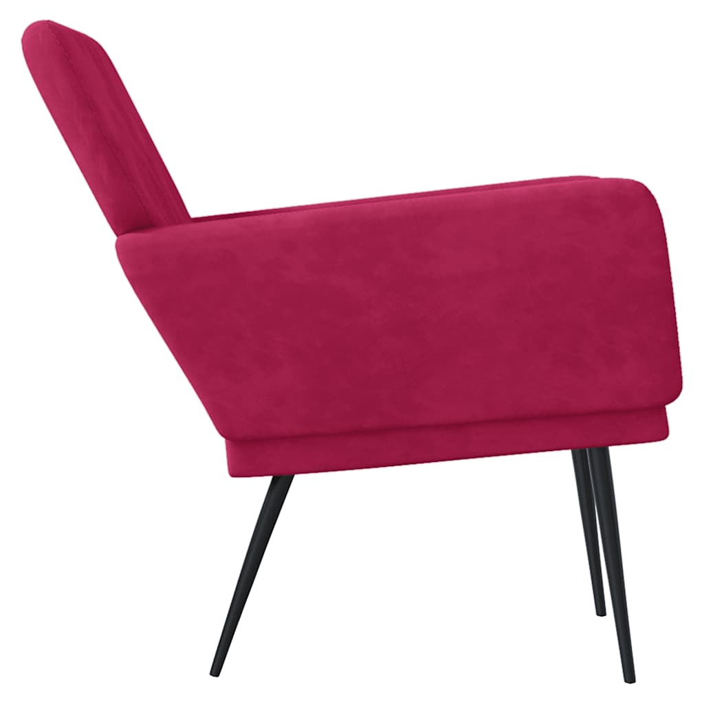 Fauteuil 62x79x79 cm fluweel wijnrood is nu te koop bij PeponiXL, paradijselijk wonen!
