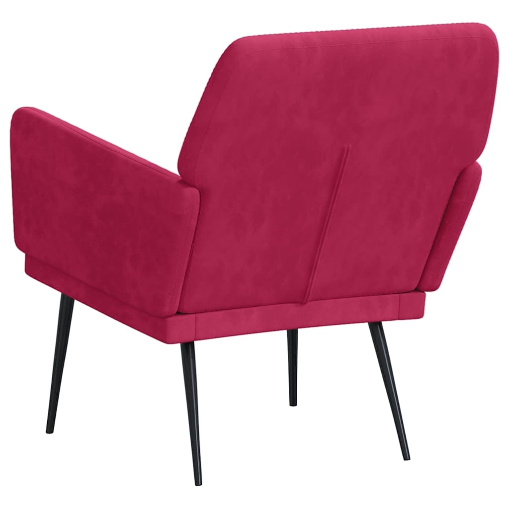 Fauteuil 62x79x79 cm fluweel wijnrood is nu te koop bij PeponiXL, paradijselijk wonen!