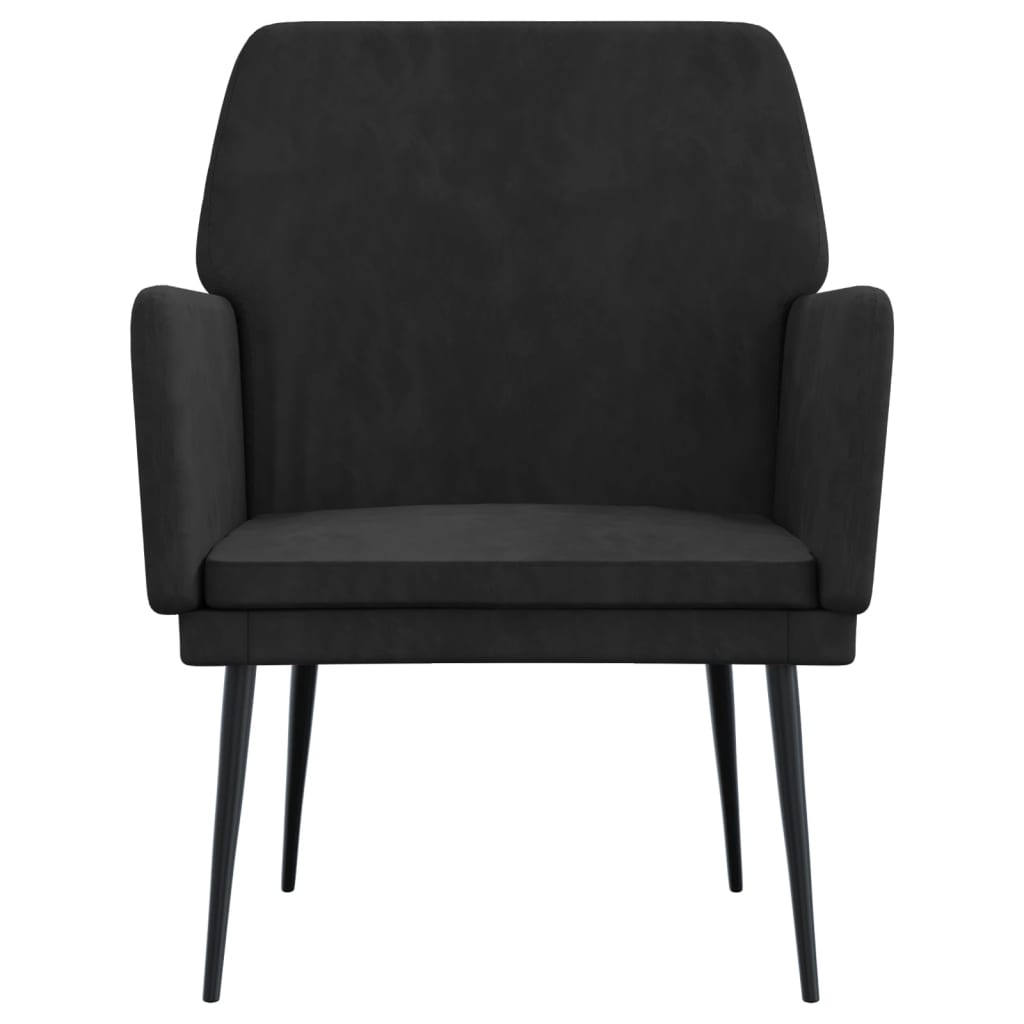 Fauteuil 62x79x79 cm fluweel zwart is nu te koop bij PeponiXL, paradijselijk wonen!