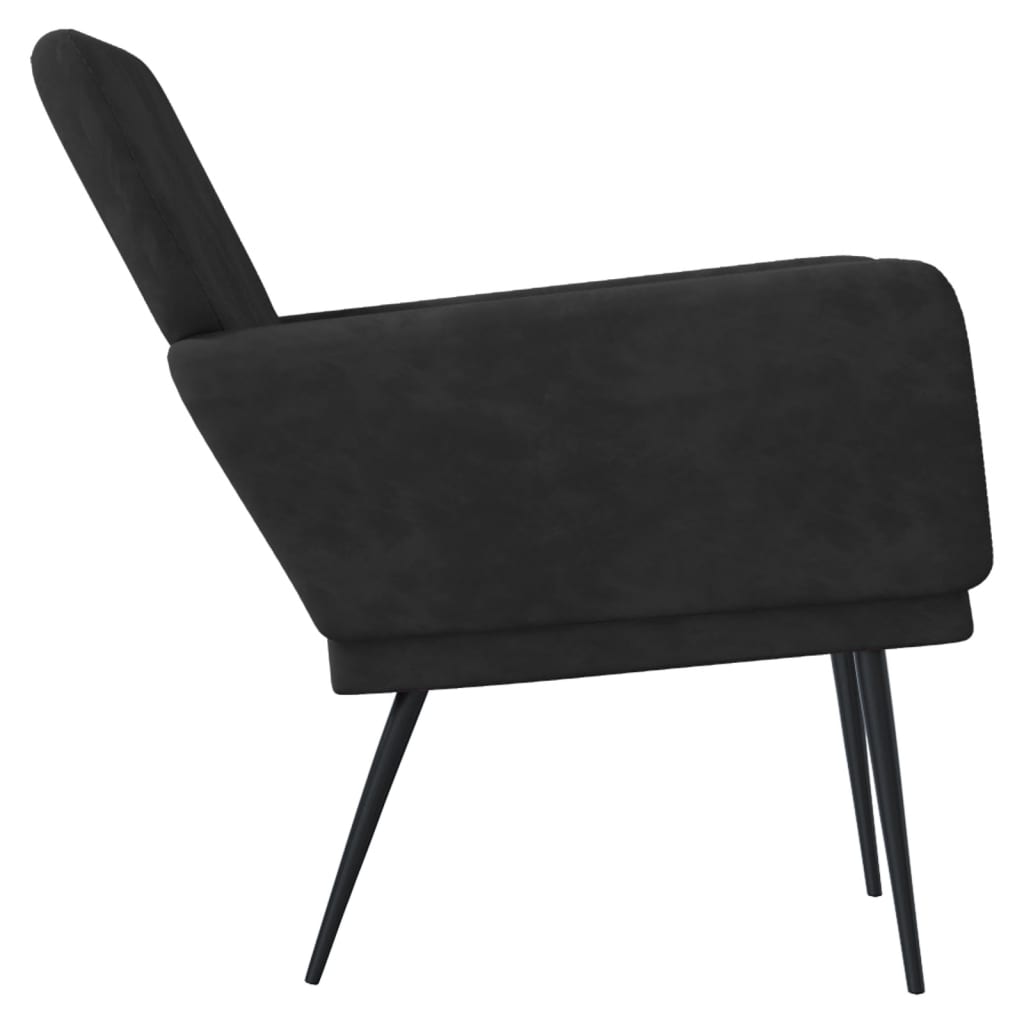 Fauteuil 62x79x79 cm fluweel zwart is nu te koop bij PeponiXL, paradijselijk wonen!