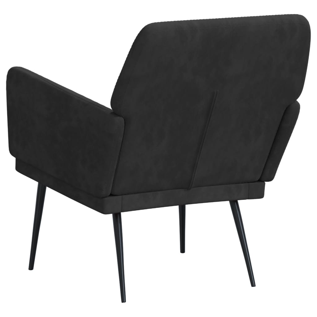 Fauteuil 62x79x79 cm fluweel zwart is nu te koop bij PeponiXL, paradijselijk wonen!