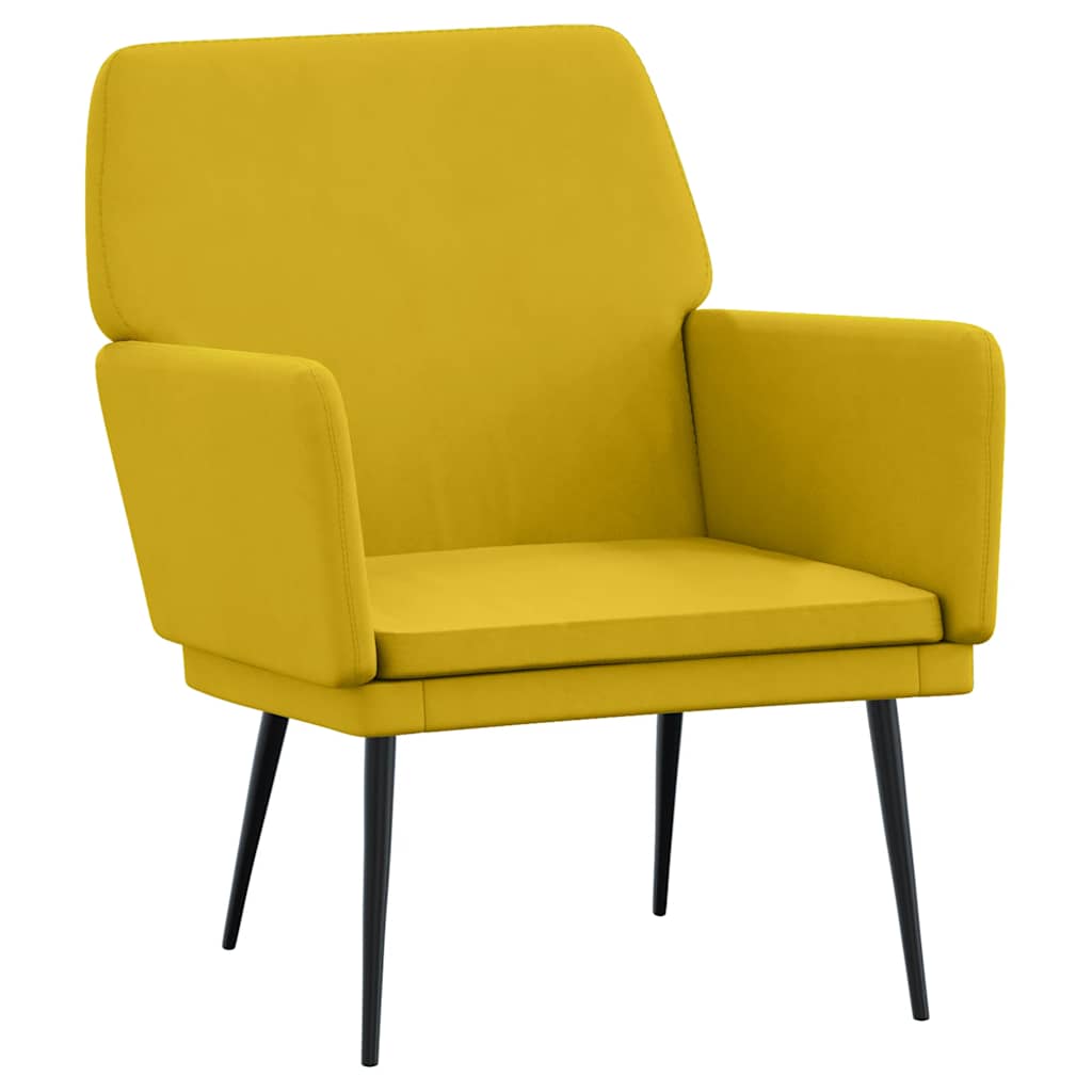 Fauteuil 62x79x79 cm fluweel geel is nu te koop bij PeponiXL, paradijselijk wonen!