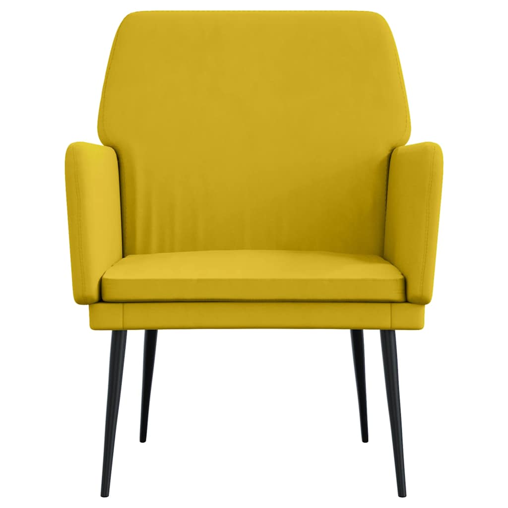 Fauteuil 62x79x79 cm fluweel geel is nu te koop bij PeponiXL, paradijselijk wonen!