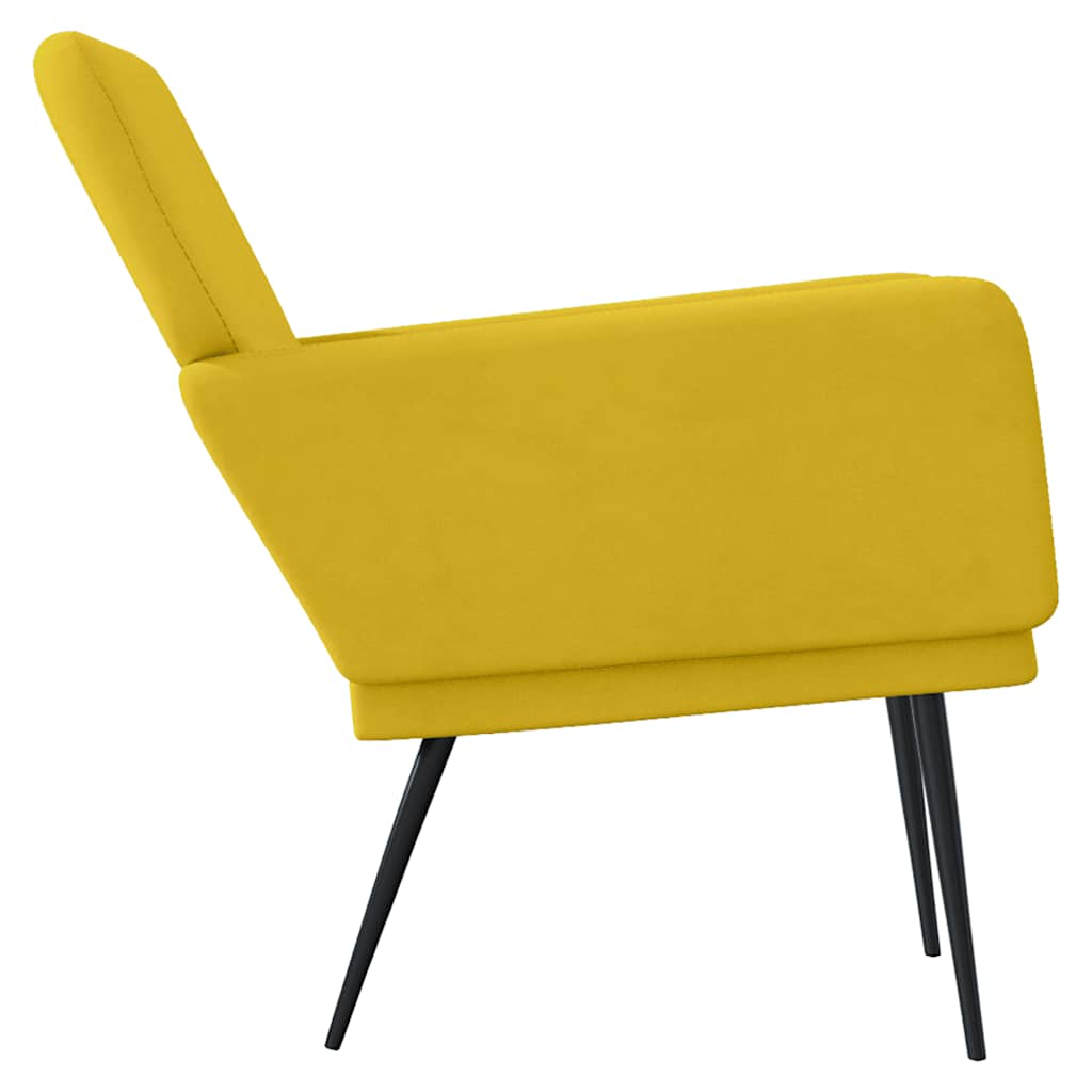 Fauteuil 62x79x79 cm fluweel geel is nu te koop bij PeponiXL, paradijselijk wonen!