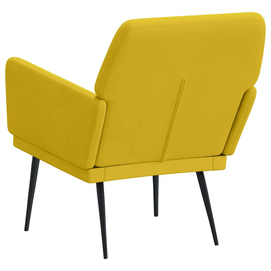 Fauteuil 62x79x79 cm fluweel geel is nu te koop bij PeponiXL, paradijselijk wonen!