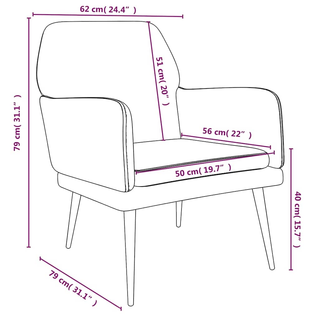 Fauteuil 62x79x79 cm fluweel geel is nu te koop bij PeponiXL, paradijselijk wonen!